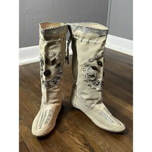 Women's Buttero Vintage Rare Moccasin Style Boots Leather Size 40/US 9 Calf High